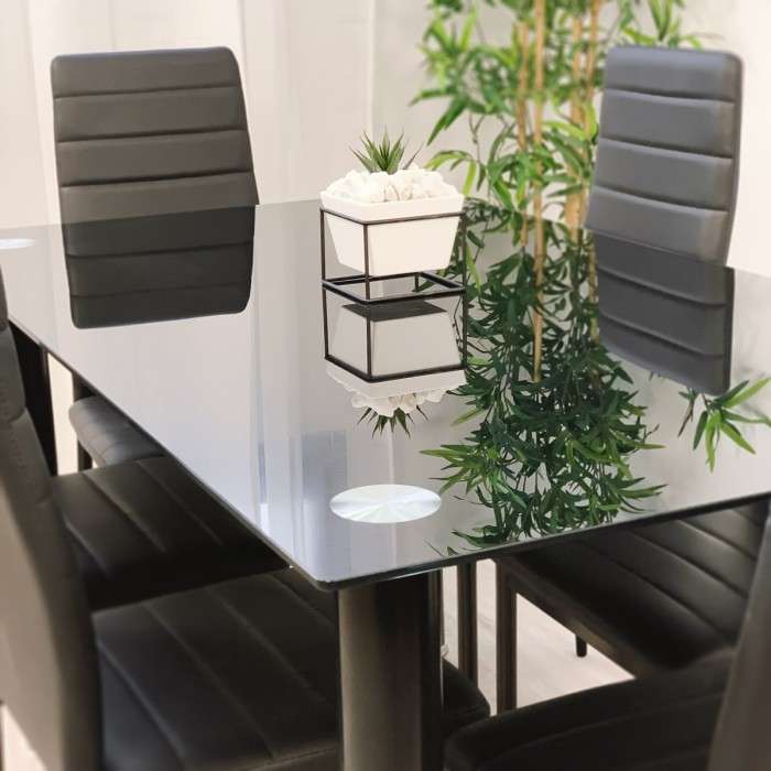 Pack de Mesa comedor + 6 Sillas Tapizadas en Polipiel| Salón Pack de Mesa comedor + 6 Sillas Tapizadas en Polipiel| Salón