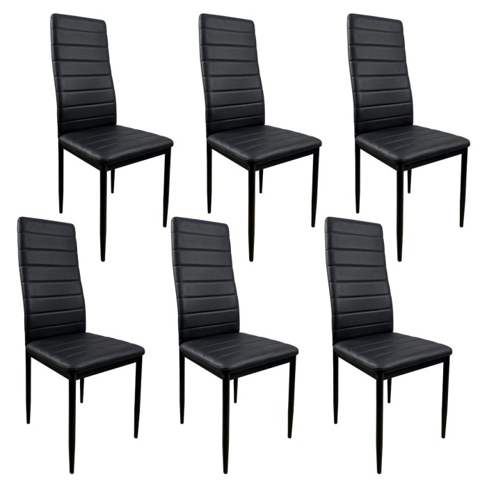 Pack de Mesa comedor + 6 Sillas Tapizadas en Polipiel| Salón Pack de Mesa comedor + 6 Sillas Tapizadas en Polipiel| Salón