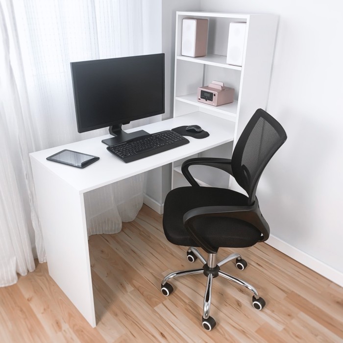 Taula Escriptori amb Prestatgeria Fàcil Muntatge - Barcelona Confort Taula Escriptori amb Prestatgeria Fàcil Muntatge - Barcelona Confort