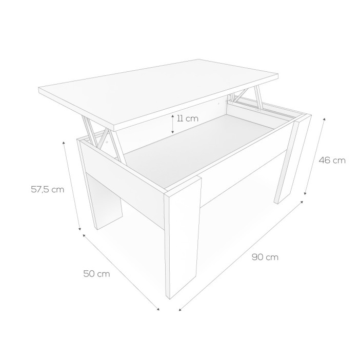 Mesa Centro Elevable De Madera - Barcelona Confort