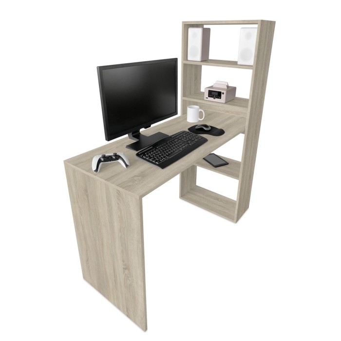 Taula Escriptori amb Prestatgeria Fàcil Muntatge - Barcelona Confort Taula Escriptori amb Prestatgeria Fàcil Muntatge - Barcelona Confort