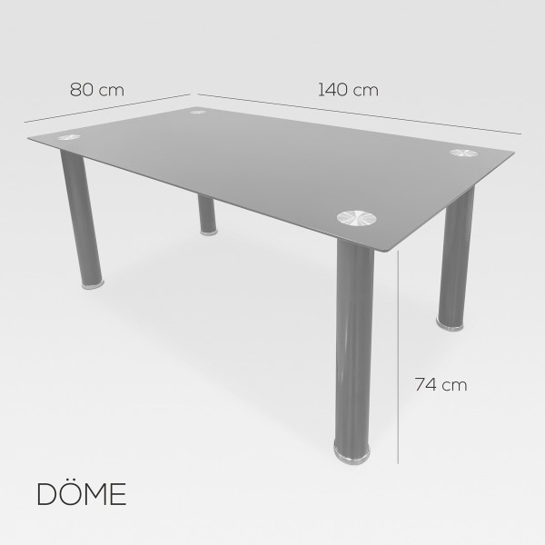 Mesa Comedor o Estudio de Cristal Döme - Barcelona Confort